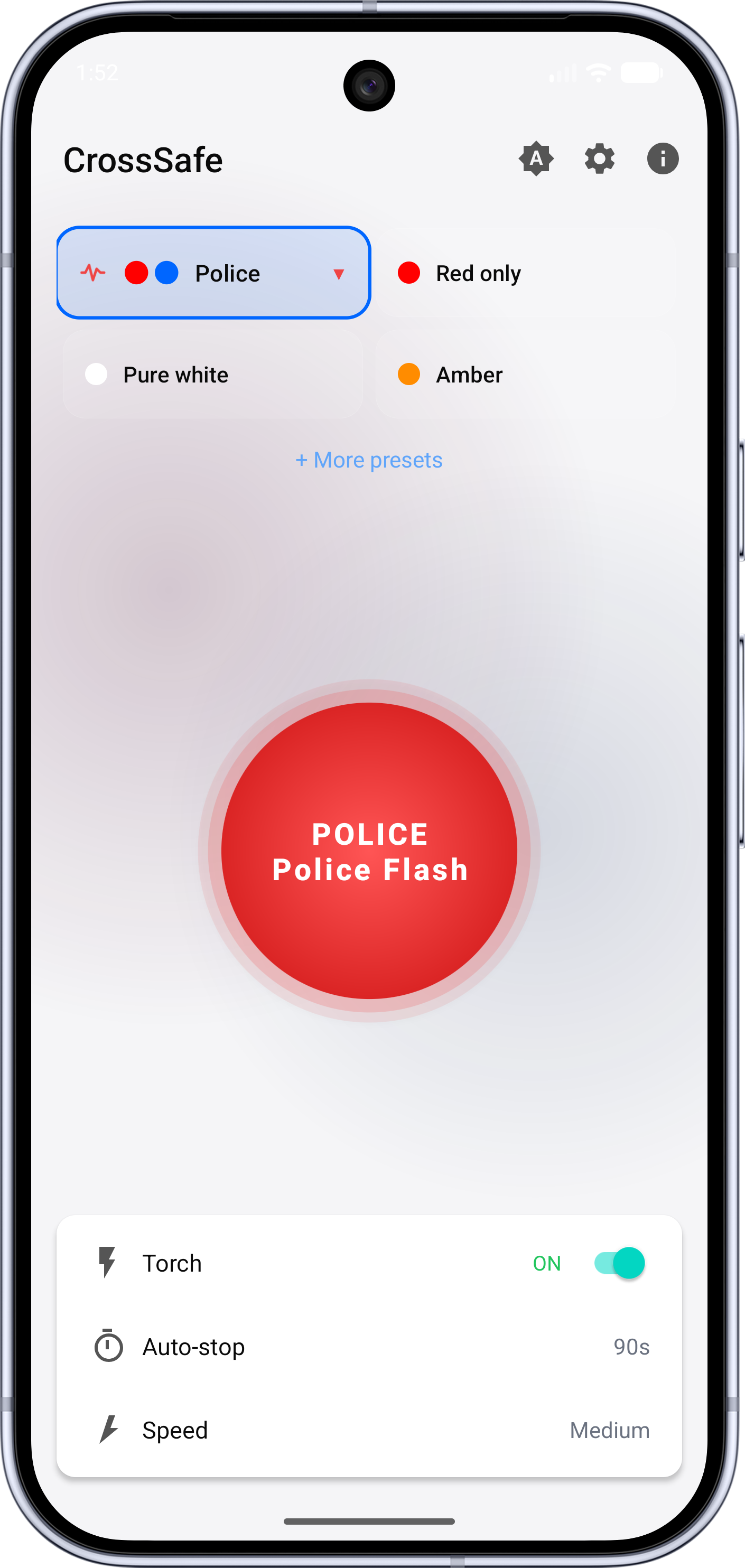 Flash preset selection