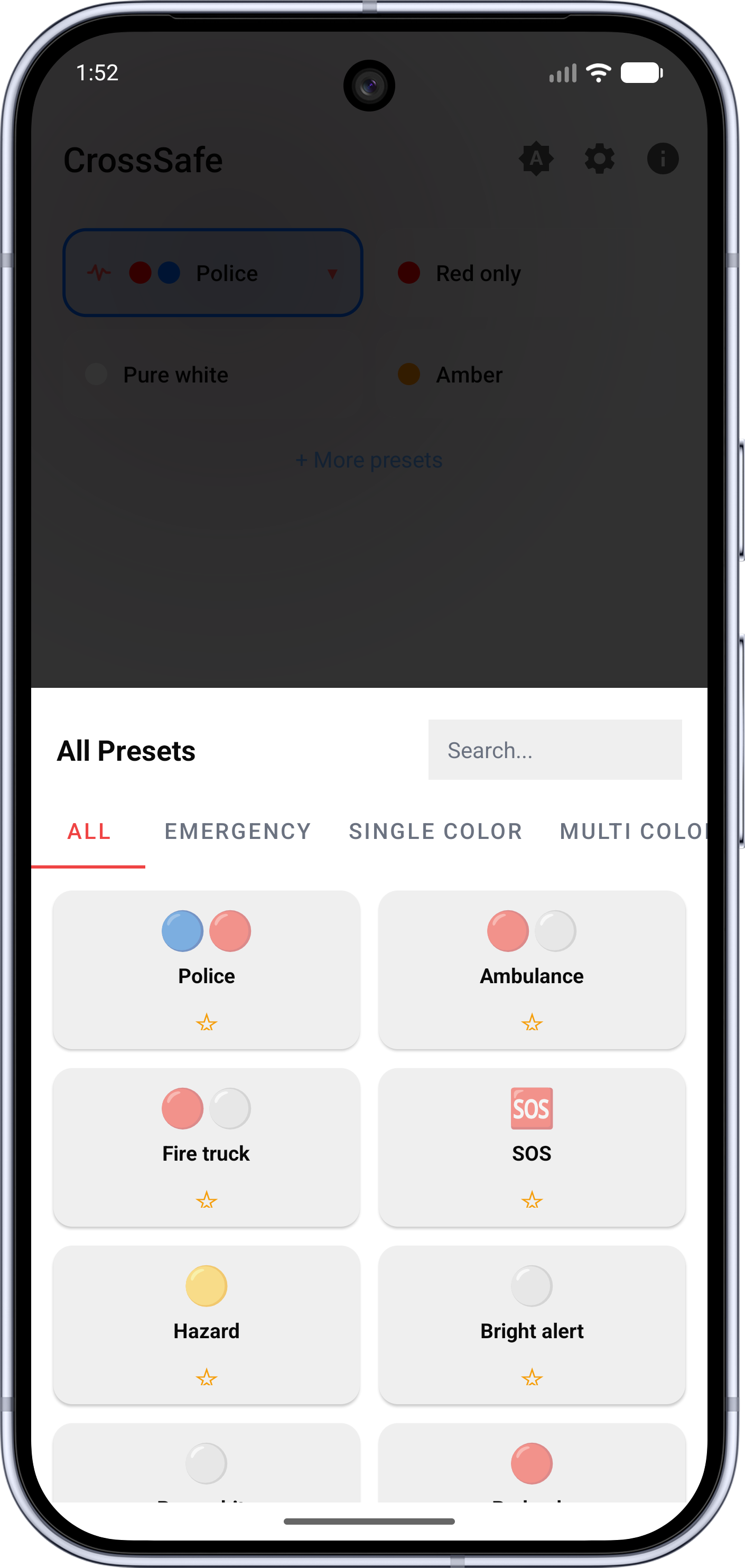 Police flash preset active